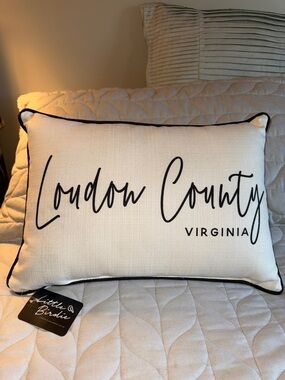 Loudon County, Virginia Lumbar Pillow New with Tag by Little Birdie Made in USA